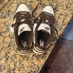 Nike Men's Chocolate Brown and White Sneakers